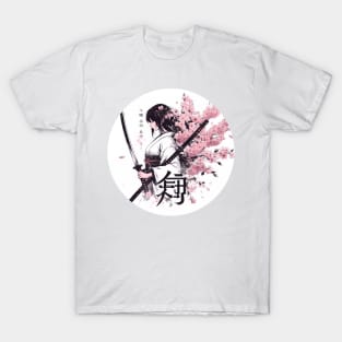 samuray girl katana kimono sakura T-Shirt